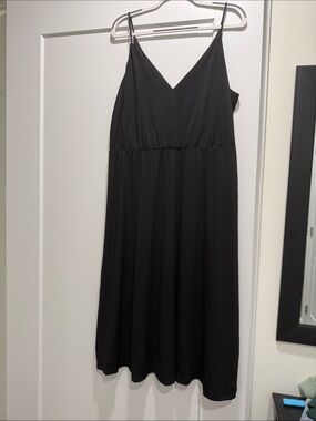 h and m black pleated dress H & M Women's M Black Short Sleeve Pleated Ruched Sheath Dress